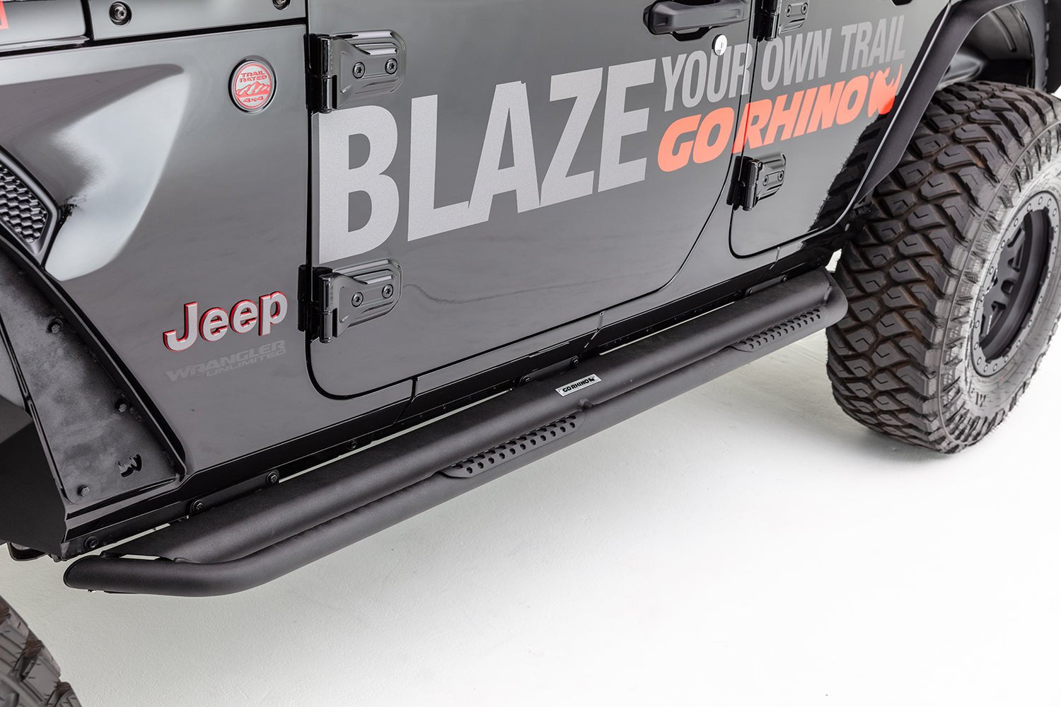 Go Rhino DS4926T 2007 - 2018 Jeep Wrangler JK D2 Dominator Series Xtreme DS Side Steps with Rocker Panel Mounting Bracket Kit - Rugged Truck Gear