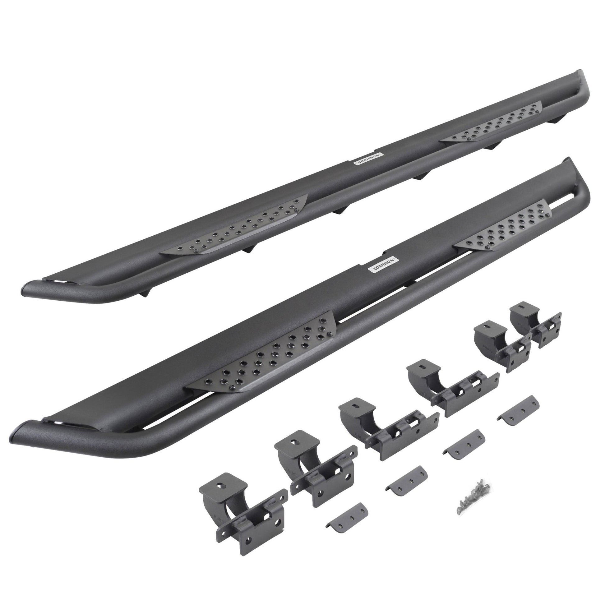 Go Rhino DT4506T 2018 - 2024 Jeep Wrangler JL Dominator Series Xtreme DT Side Steps with Rocker Panel Mounting Bracket Kit - Rugged Truck Gear