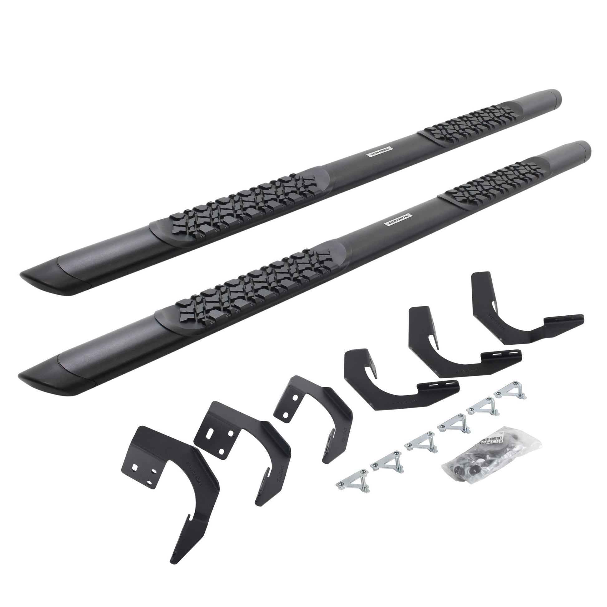 Go Rhino V3420687T 2015 - 2023 Dodge Ram 1500 V - Series V3 Aluminum Side Steps and Mounting Bracket Kit - Rugged Truck Gear