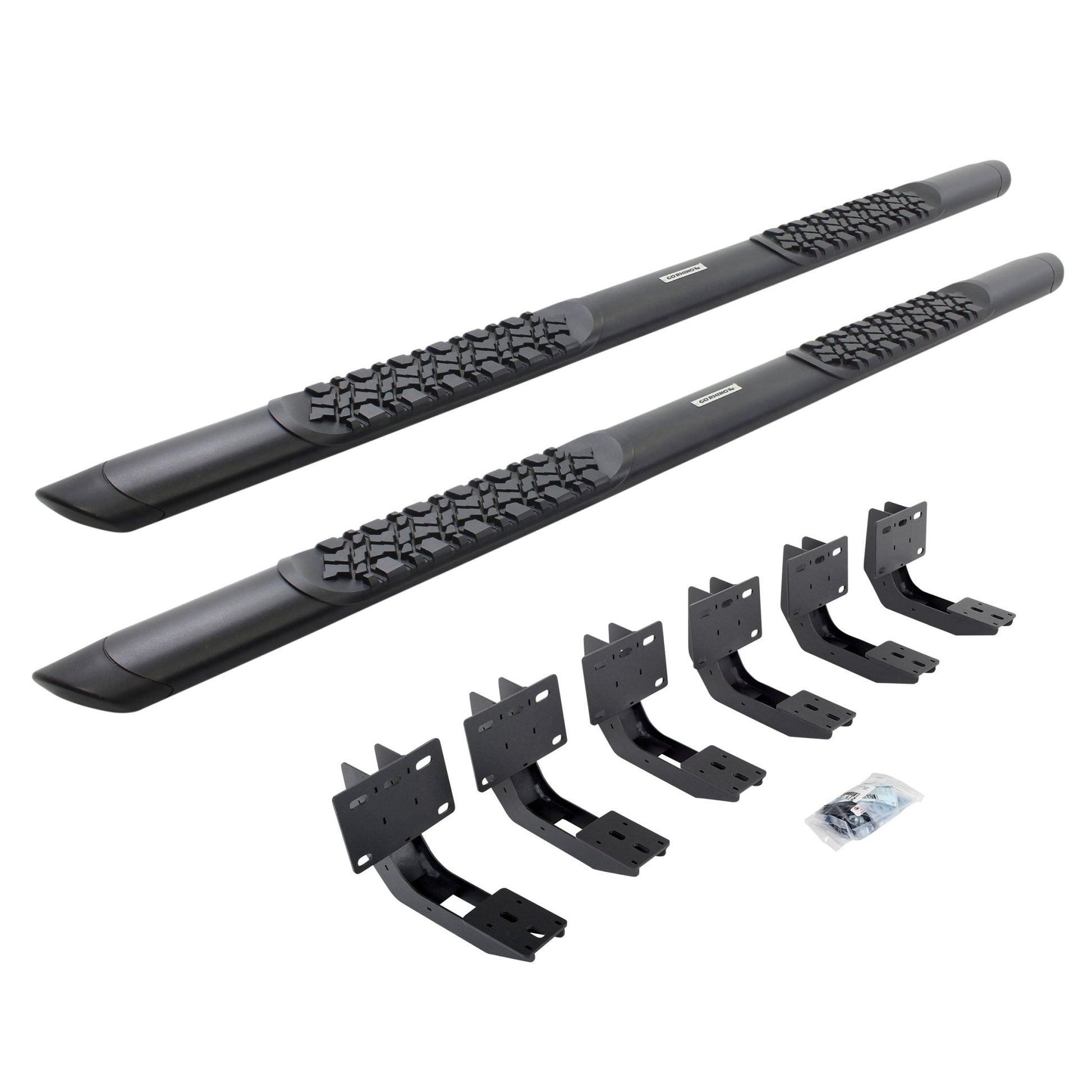 Go Rhino V3430687T 2019 - 2024 Dodge Ram 1500 V - Series V3 Aluminum Side Steps and Mounting Bracket Kit - Rugged Truck Gear