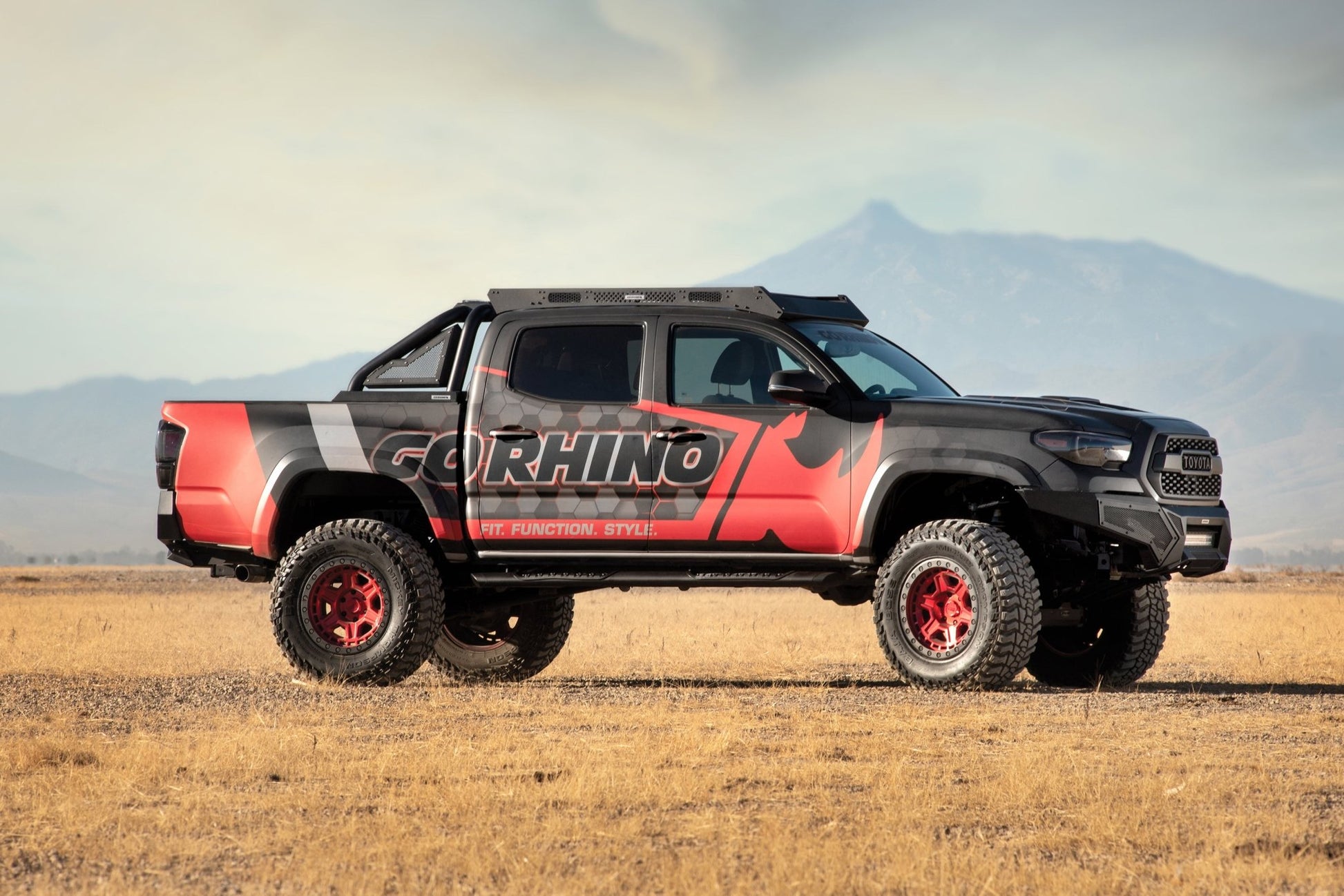 Go Rhino V3443280T 2024 Toyota Tacoma V - Series V3 Aluminum Side Steps and Mounting Bracket Kit - Rugged Truck Gear