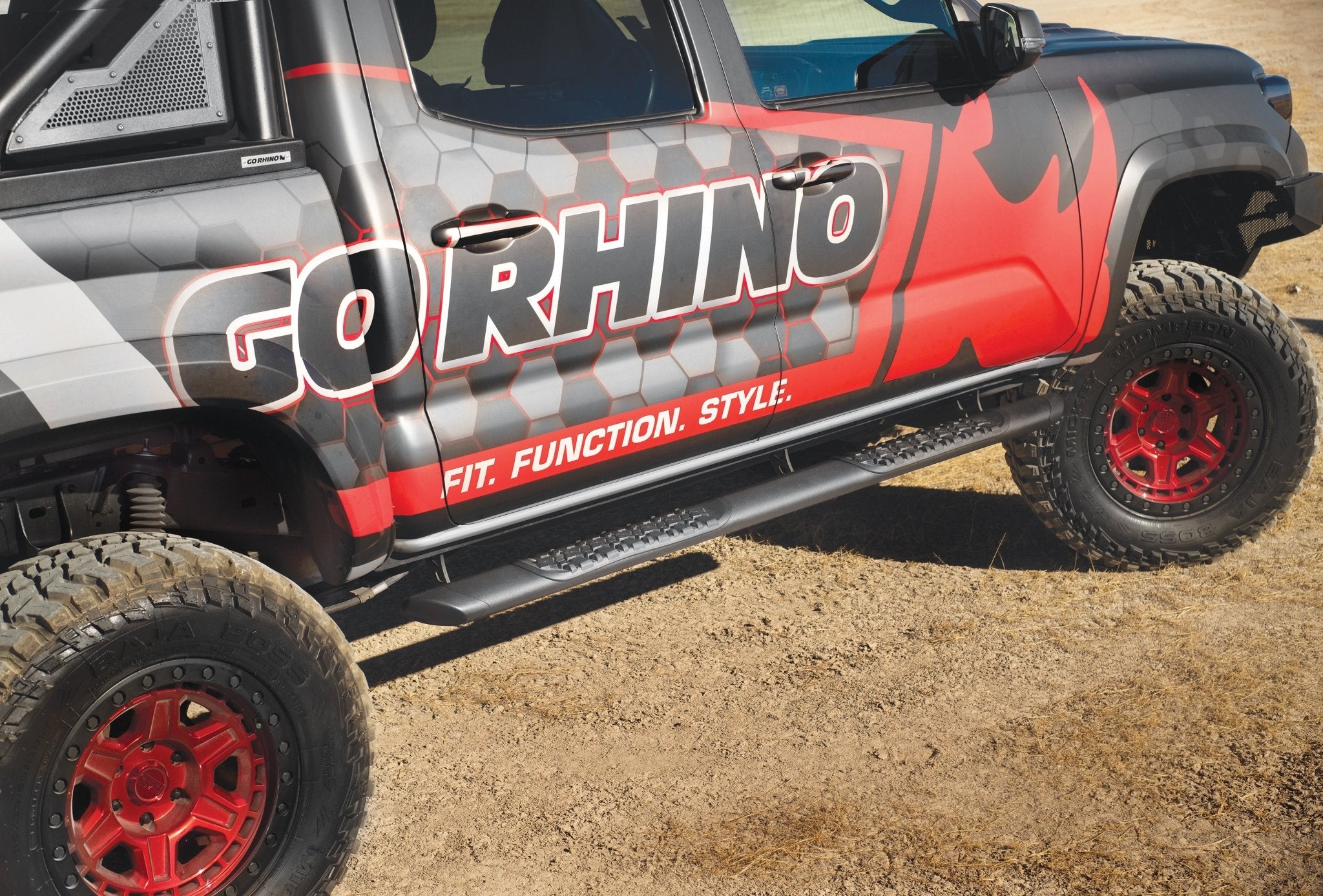 Go Rhino V3443280T 2024 Toyota Tacoma V - Series V3 Aluminum Side Steps and Mounting Bracket Kit - Rugged Truck Gear