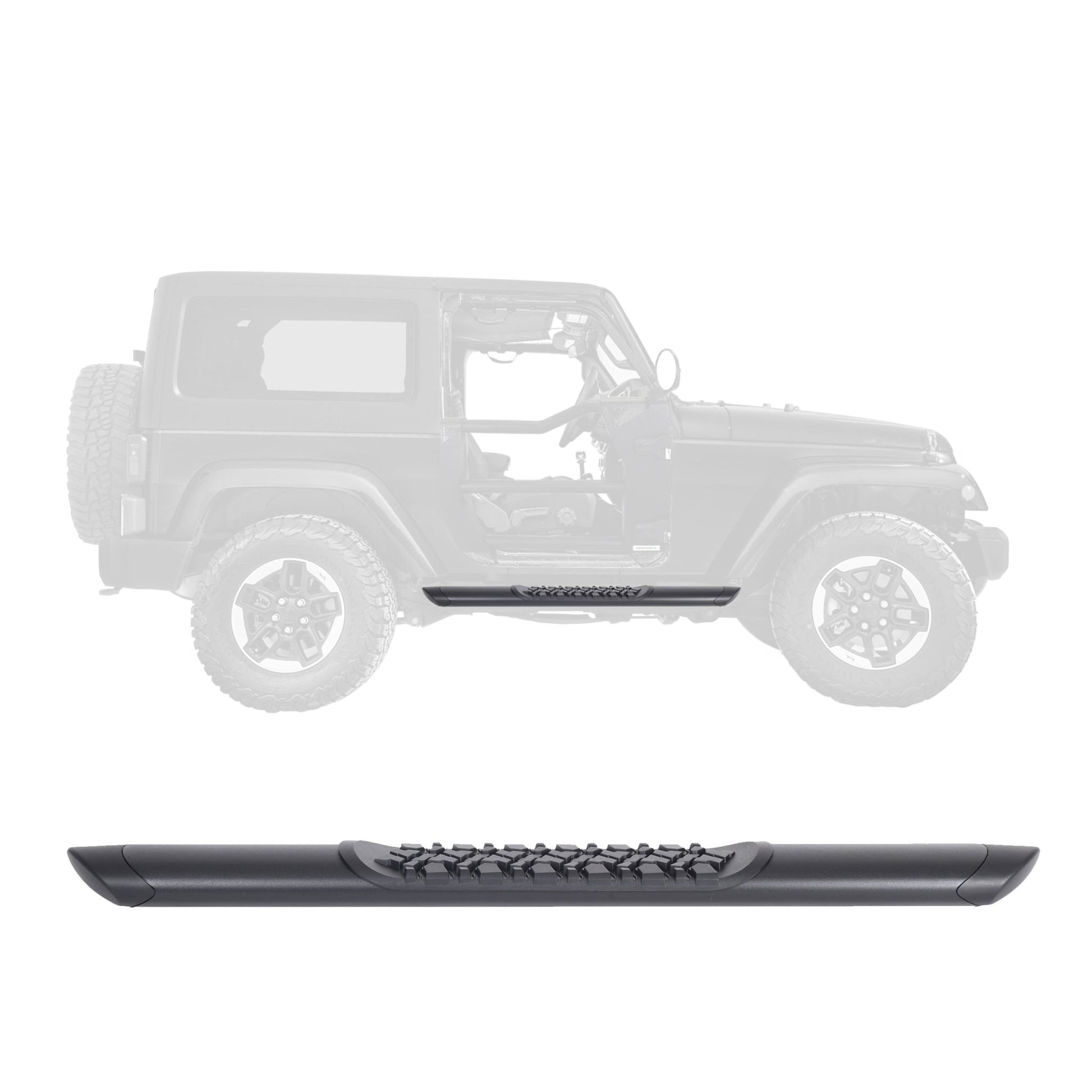 Go Rhino V3492652T 2007 - 2018 Jeep Wrangler JK V - Series V3 Aluminum Side Steps and Mounting Bracket Kit - Rugged Truck Gear