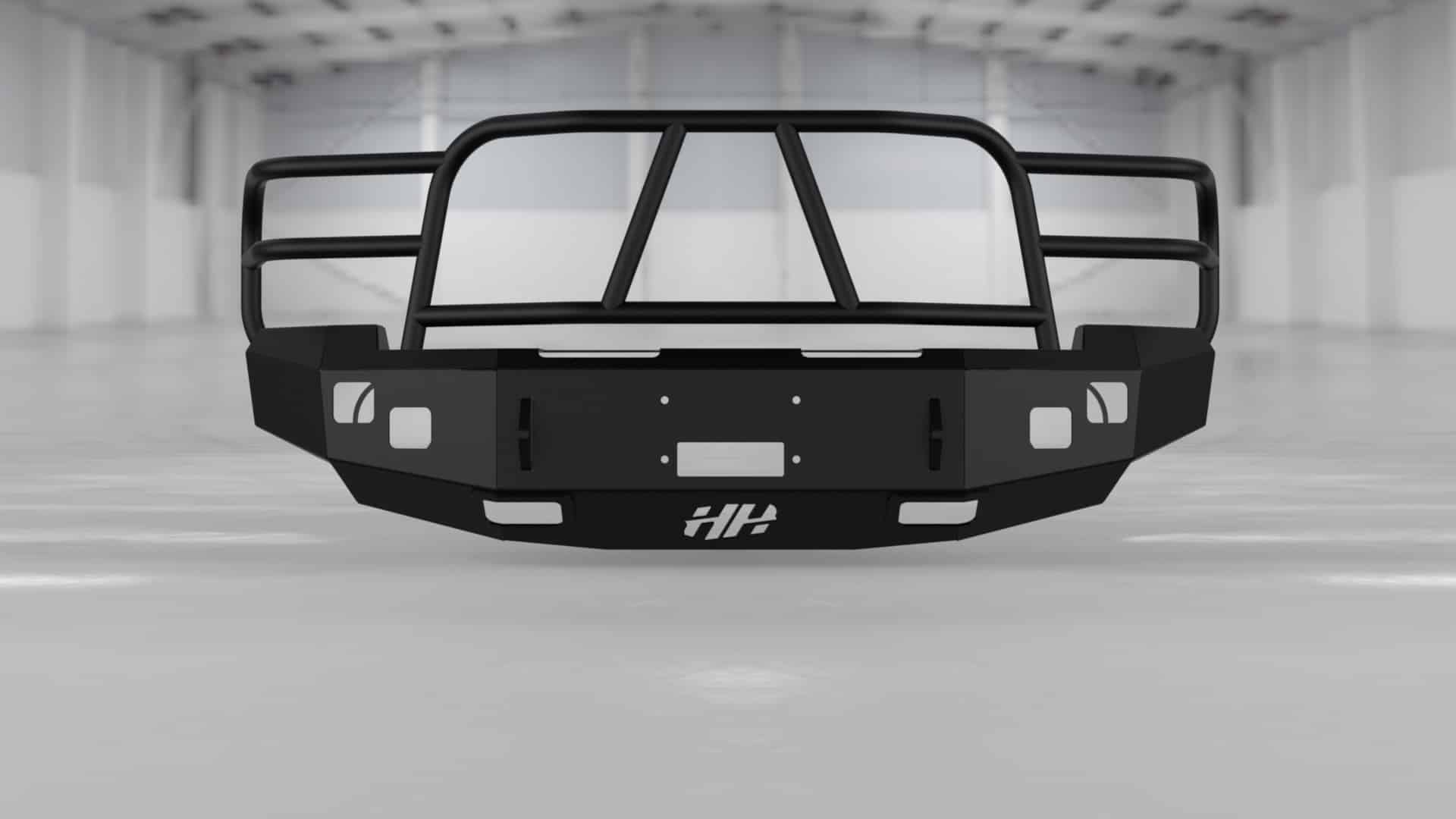 Hammerhead 600 - 56 - 0051 Chevy Silverado 2500/3500 2011 - 2014 Front Winch Bumper with Full Brush Guard - Rugged Truck Gear