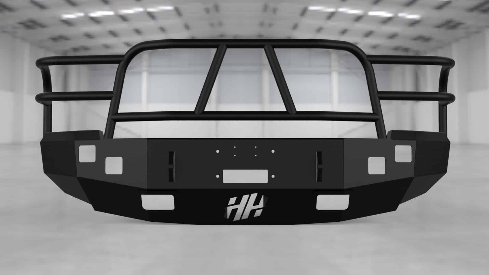 Hammerhead 600 - 56 - 0054 Chevy Silverado 1500 2007 - 2013 Front Winch Bumper with Full Brush Guard - Rugged Truck Gear