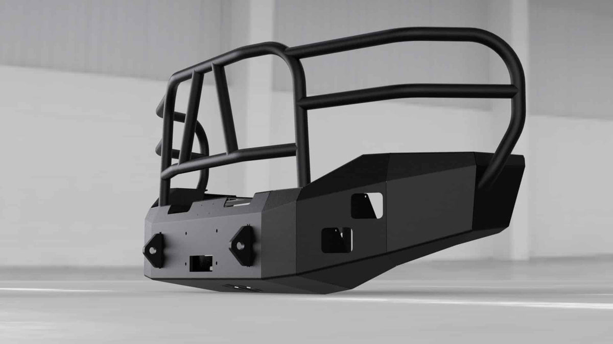 Hammerhead 600 - 56 - 0056 Ford F250/F350/F450/F550 2011 - 2016 Front Winch Bumper with Full Brush Guard - Rugged Truck Gear