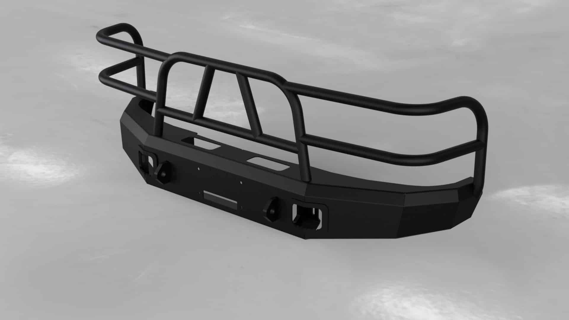 Hammerhead 600 - 56 - 0067 Ford Bronco 1992 - 1996 Front Winch Bumper with Full Brush Guard - Rugged Truck Gear