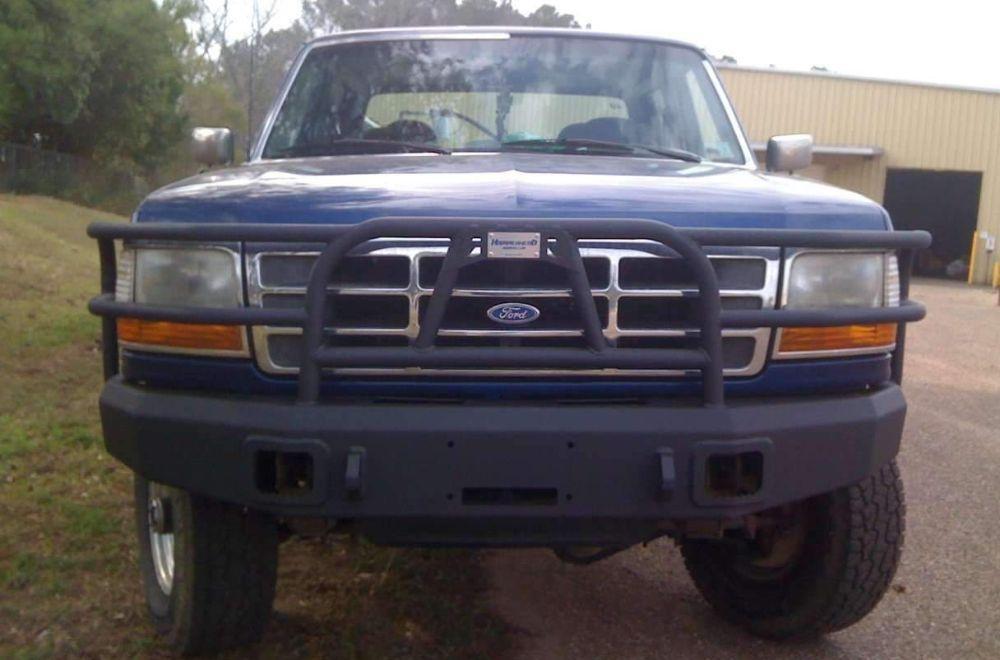 Hammerhead 600 - 56 - 0067 Ford Bronco 1992 - 1996 Front Winch Bumper with Full Brush Guard - Rugged Truck Gear