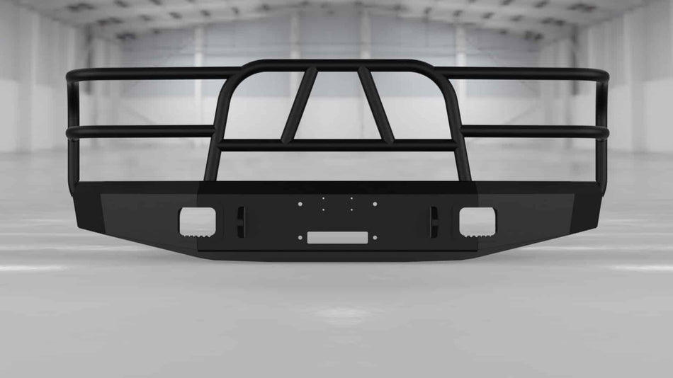 Hammerhead 600 - 56 - 0067 Ford Bronco 1992 - 1996 Front Winch Bumper with Full Brush Guard - Rugged Truck Gear