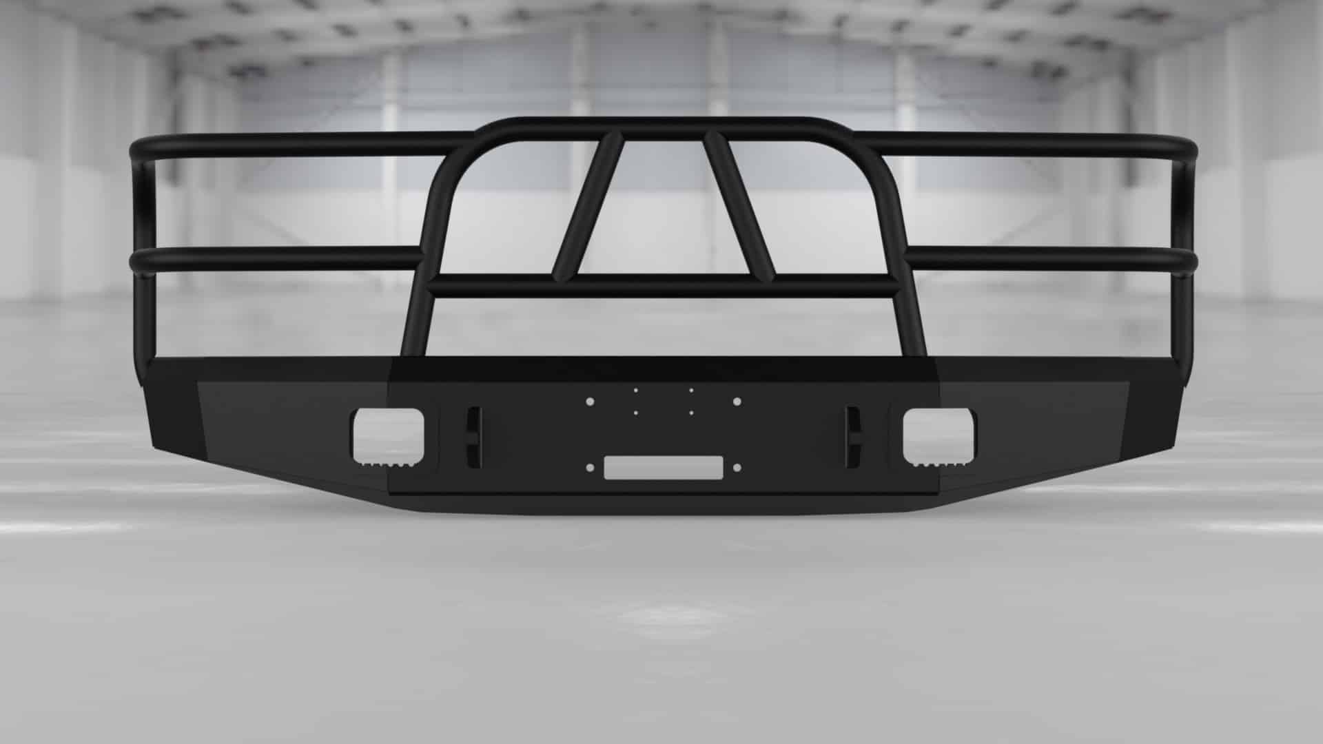 Hammerhead 600 - 56 - 0067 Ford F250/F350/F450 1992 - 1998 Front Winch Bumper with Full Brush Guard - Rugged Truck Gear