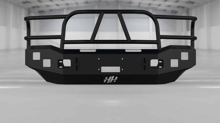Hammerhead 600 - 56 - 0097 Ford F250/F350/F450/F550 1999 - 2004 Front Winch Bumper with Full Brush Guard - Rugged Truck Gear