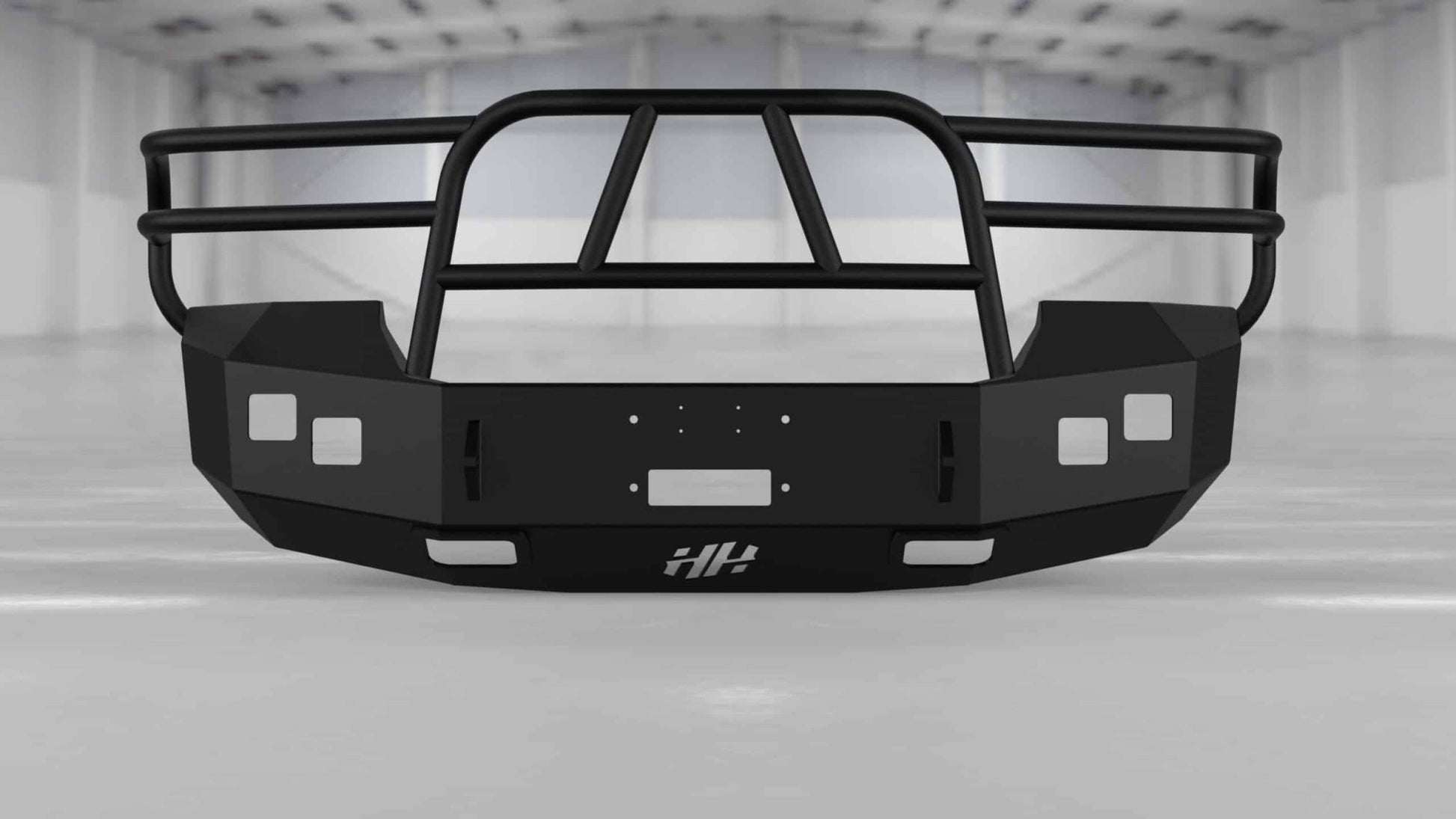 Hammerhead 600 - 56 - 0118 GMC Sierra 2500/3500 2007 - 2010 Front Winch Bumper with Brush Guard - Rugged Truck Gear