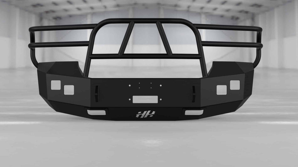 Hammerhead 600 - 56 - 0118 GMC Sierra 2500/3500 2007 - 2010 Front Winch Bumper with Brush Guard - Rugged Truck Gear