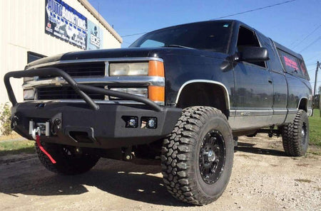 Hammerhead 600 - 56 - 0127_2 GMC Sierra 2500 1999 - 2000 Front Winch Pre - Runner Bumper - Rugged Truck Gear