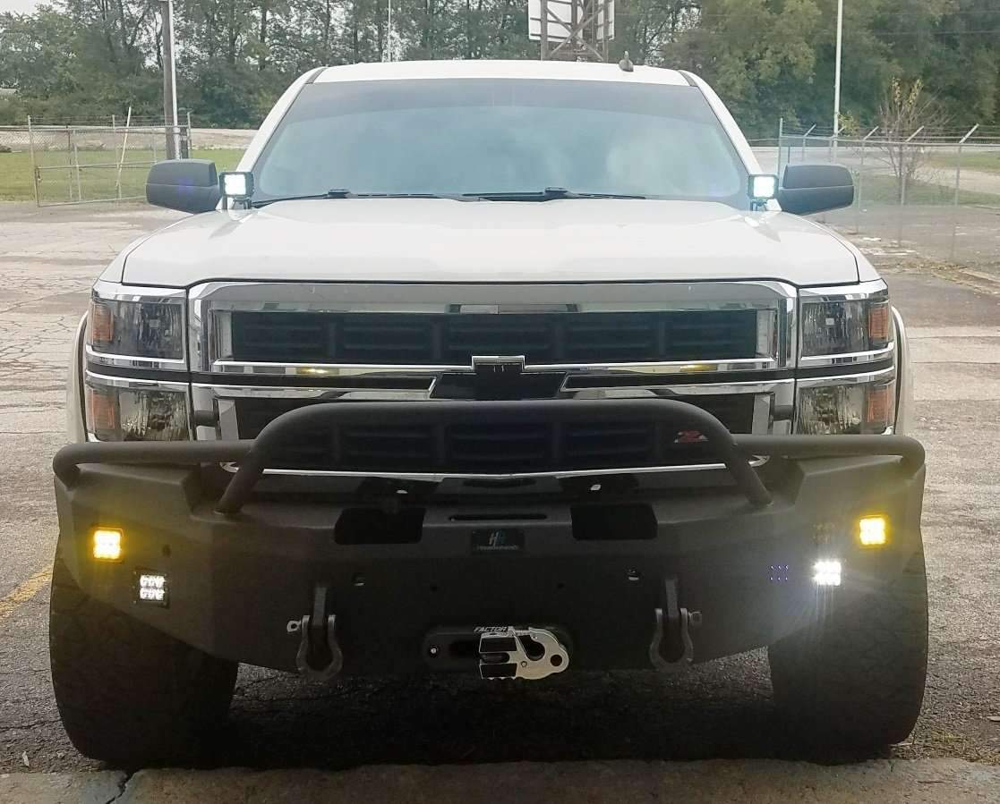 Hammerhead 600 - 56 - 0212 Chevy Silverado 1500 2014 - 2015 Front Winch Bumper Pre - Runner - Rugged Truck Gear