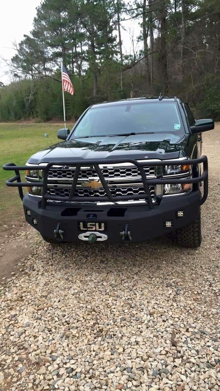 Hammerhead 600 - 56 - 0214 Chevy Silverado 1500 2014 - 2015 Front Winch Bumper with Full Brush Guard - Rugged Truck Gear