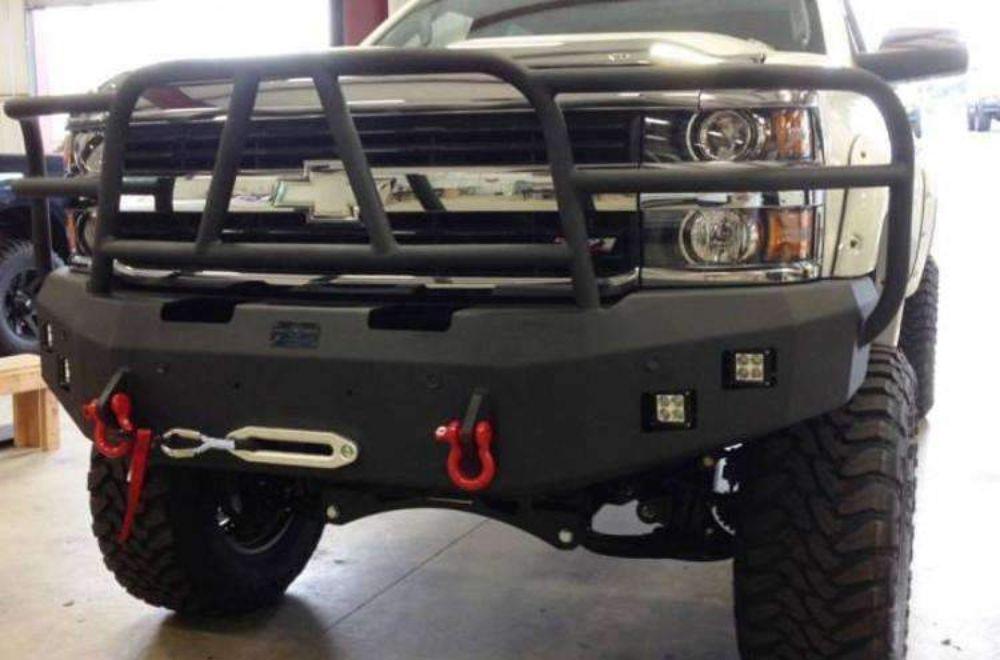 Hammerhead 600 - 56 - 0214 Chevy Silverado 1500 2014 - 2015 Front Winch Bumper with Full Brush Guard - Rugged Truck Gear