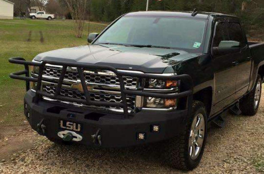 Hammerhead 600 - 56 - 0214 Chevy Silverado 1500 2014 - 2015 Front Winch Bumper with Full Brush Guard - Rugged Truck Gear