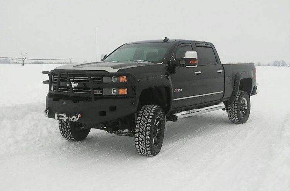 Hammerhead 600 - 56 - 0277 Chevy Silverado 2500/3500 2015 - 2019 Front Winch Bumper with Full Brush Guard - Rugged Truck Gear
