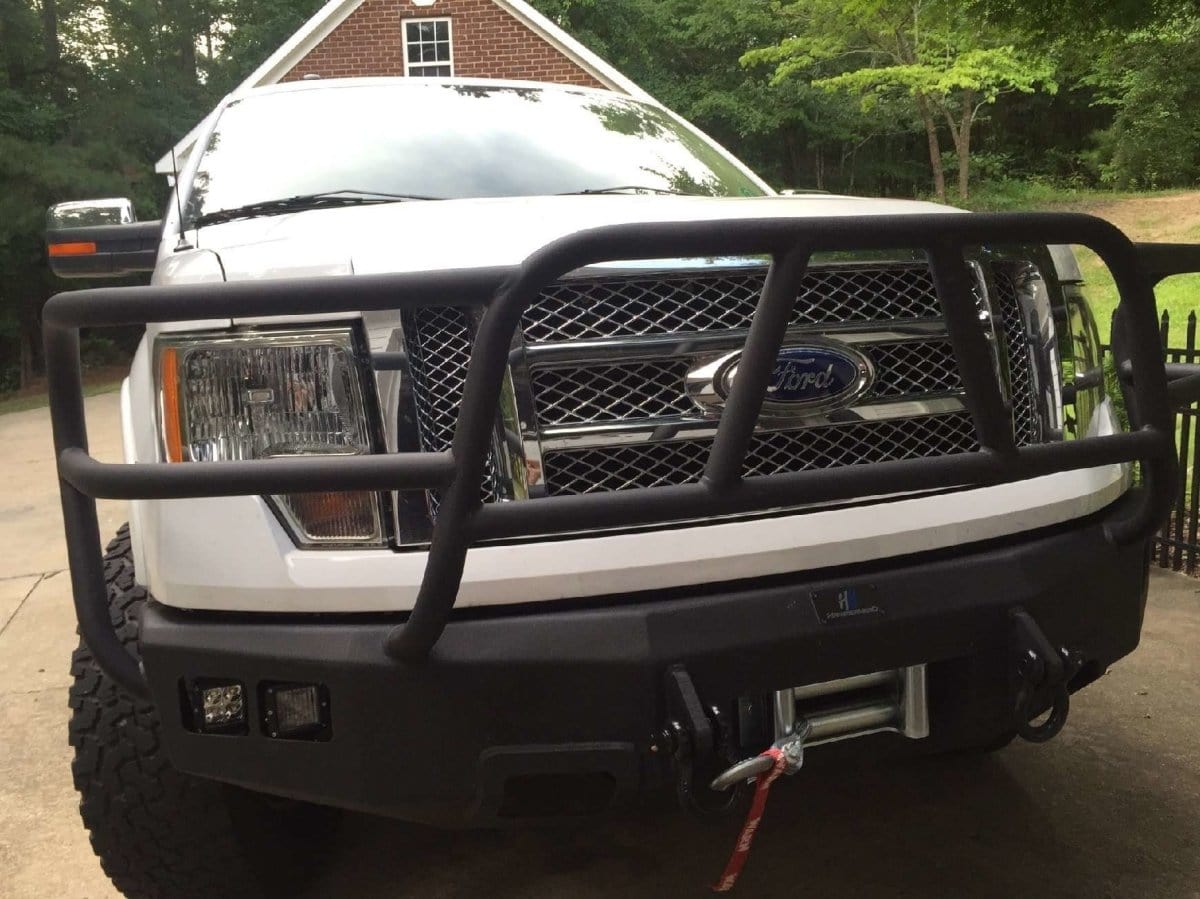 Hammerhead 600 - 56 - 0343 Ford F150 2009 - 2014 Front Winch Bumper with Full Brush Guard - Rugged Truck Gear