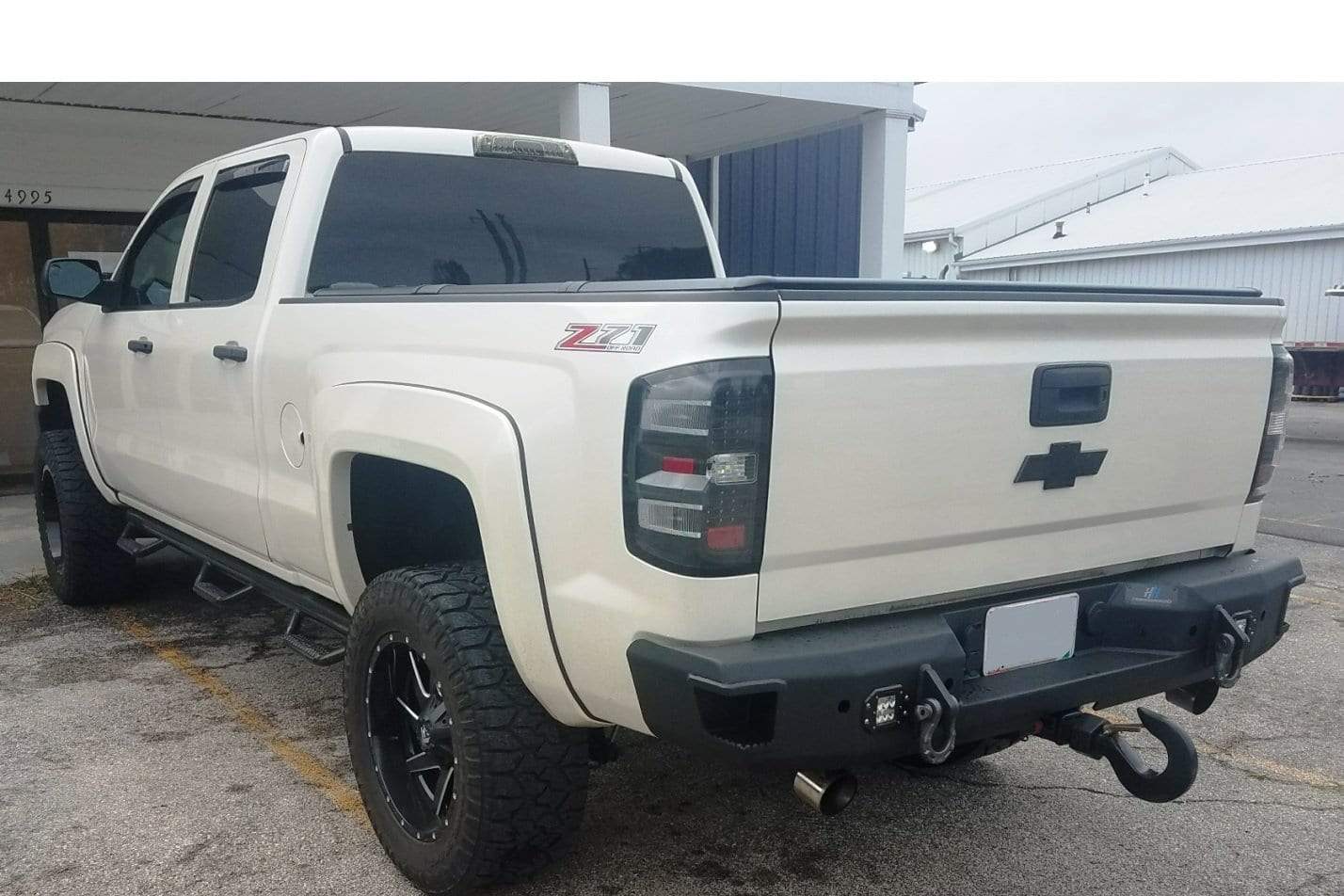 Hammerhead 600 - 56 - 0481 GMC Sierra 1500 2014 - 2018 Flush Mount Rear Bumper with Sensors - Rugged Truck Gear
