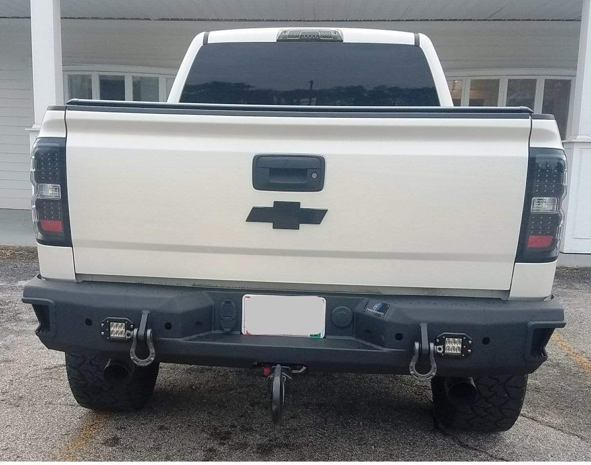 Hammerhead 600 - 56 - 0481 GMC Sierra 1500 2014 - 2018 Flush Mount Rear Bumper with Sensors - Rugged Truck Gear
