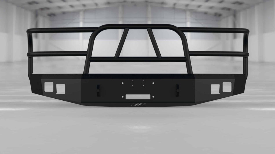 Hammerhead 600 - 56 - 0500 Ford Bronco 1992 - 1996 Front Winch Bumper with Full Brush Guard - Rugged Truck Gear