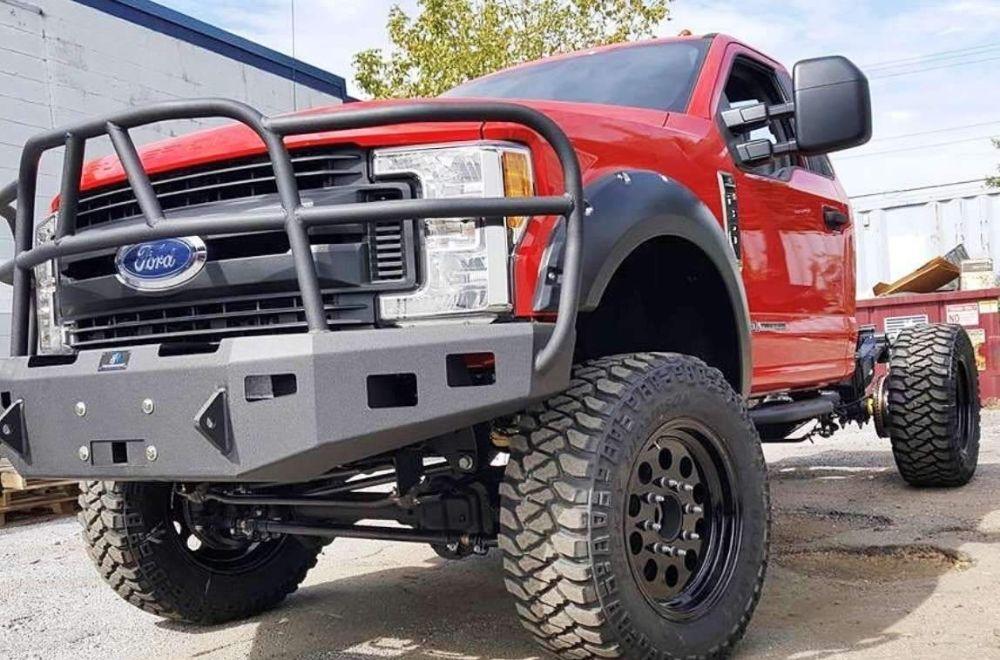 Hammerhead 600 - 56 - 0588 Ford F250/F350/F450/F550 2017 - 2022 Front Winch Bumper with Full Brush Guard - Rugged Truck Gear