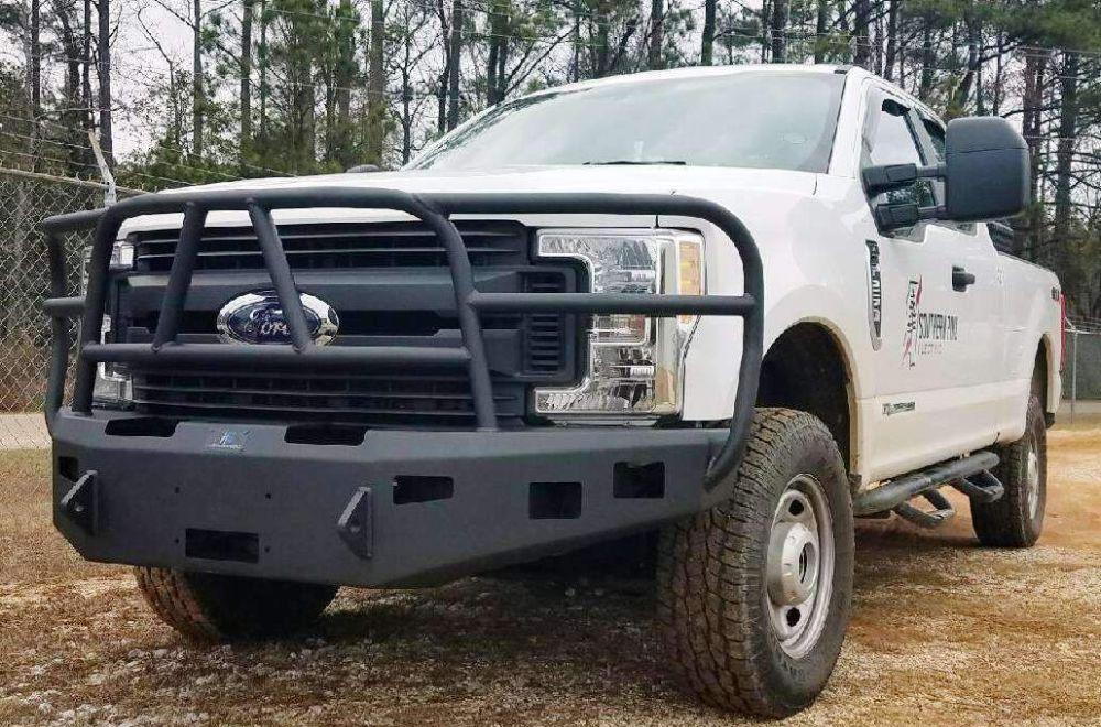Hammerhead 600 - 56 - 0588 Ford F250/F350/F450/F550 2017 - 2022 Front Winch Bumper with Full Brush Guard - Rugged Truck Gear