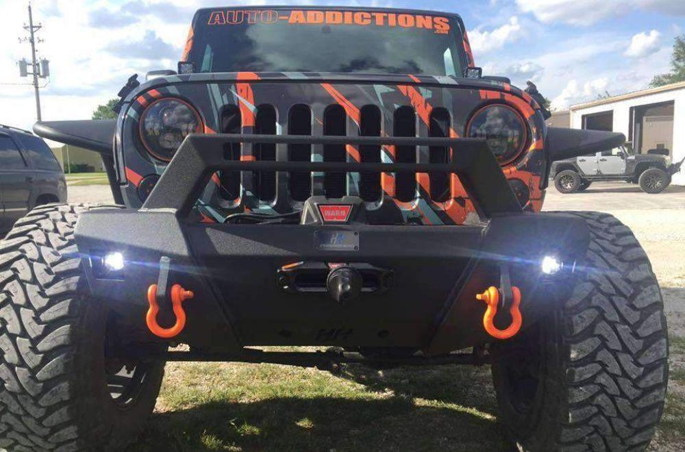 Hammerhead 600 - 56 - 0627 Jeep Wrangler JK 2007 - 2018 Stubby Front Winch Bumper Formed Guard - Rugged Truck Gear