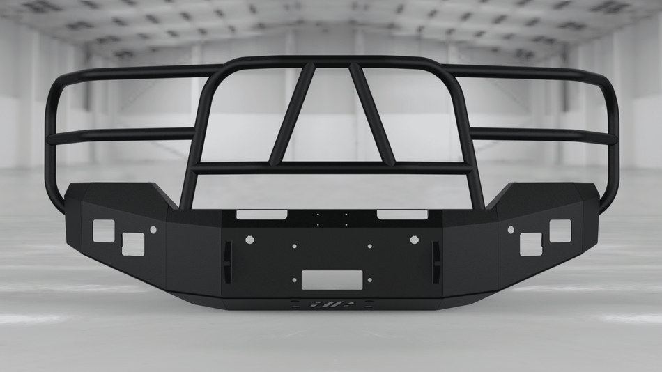 Hammerhead 600 - 56 - 0636 Chevy Silverado 1500 2016 - 2018 Front Winch Bumper with Full Brush Guard - Rugged Truck Gear