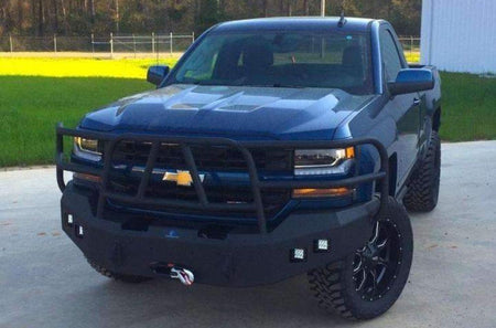 Hammerhead 600 - 56 - 0636 Chevy Silverado 1500 2016 - 2018 Front Winch Bumper with Full Brush Guard - Rugged Truck Gear