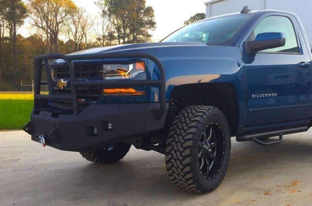 Hammerhead 600 - 56 - 0636 Chevy Silverado 1500 2016 - 2018 Front Winch Bumper with Full Brush Guard - Rugged Truck Gear