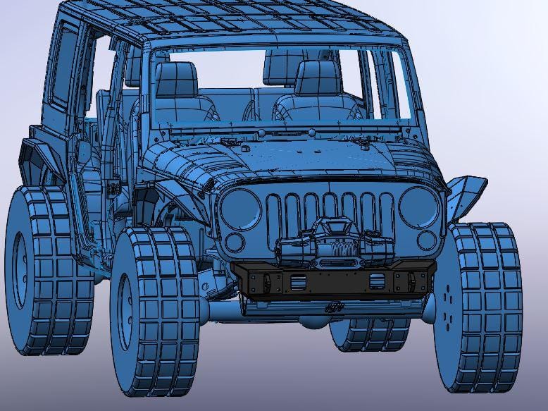 Hammerhead 600 - 56 - 0698 Jeep Wrangler JK 2007 - 2018 Front Winch Bumper Low Profile - Rugged Truck Gear