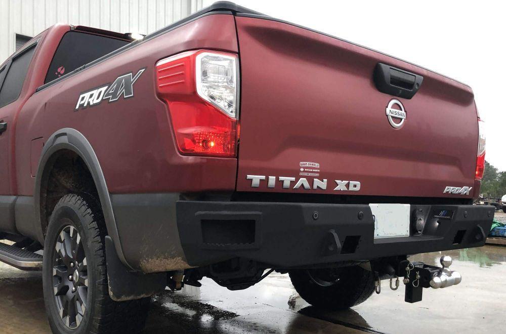 Hammerhead 600 - 56 - 0853 Nissan Titan XD 2016 - 2019 Rear Bumper with Sensors - Rugged Truck Gear