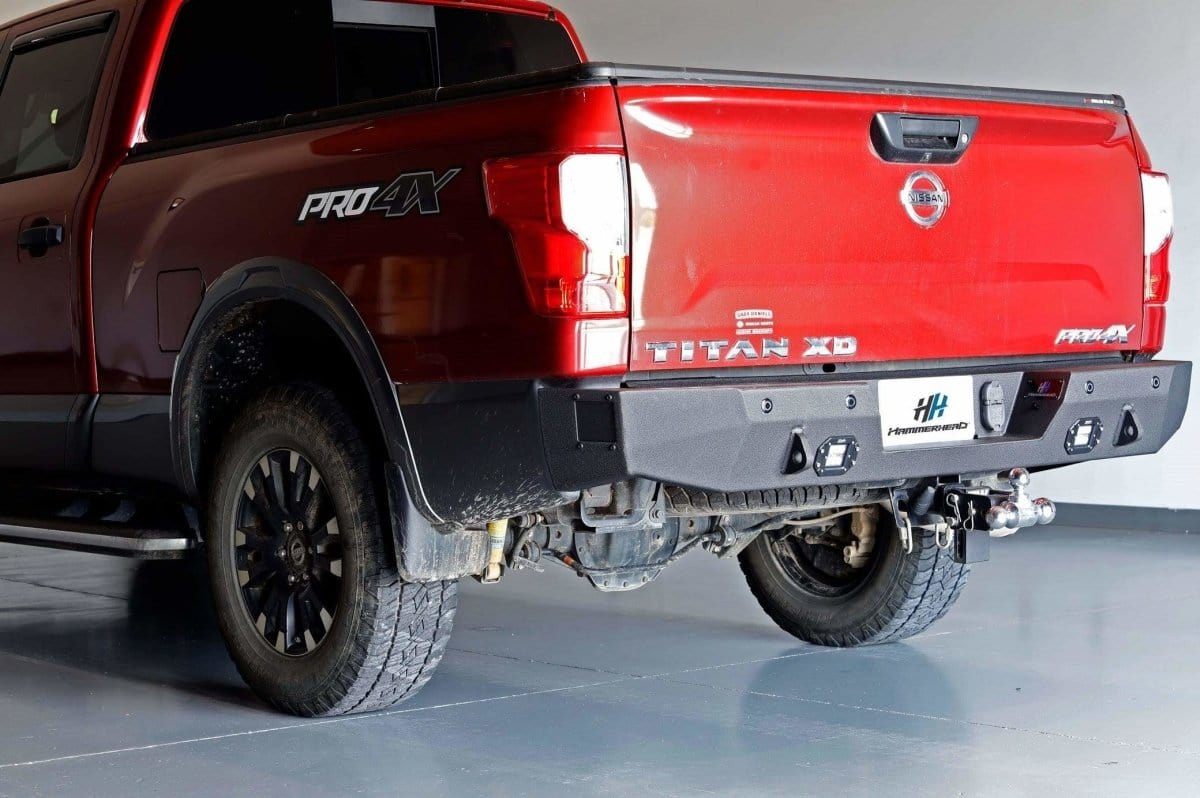 Hammerhead 600 - 56 - 0908 Nissan Titan XD 2016 - 2019 Rear Bumper with Sensors - Rugged Truck Gear