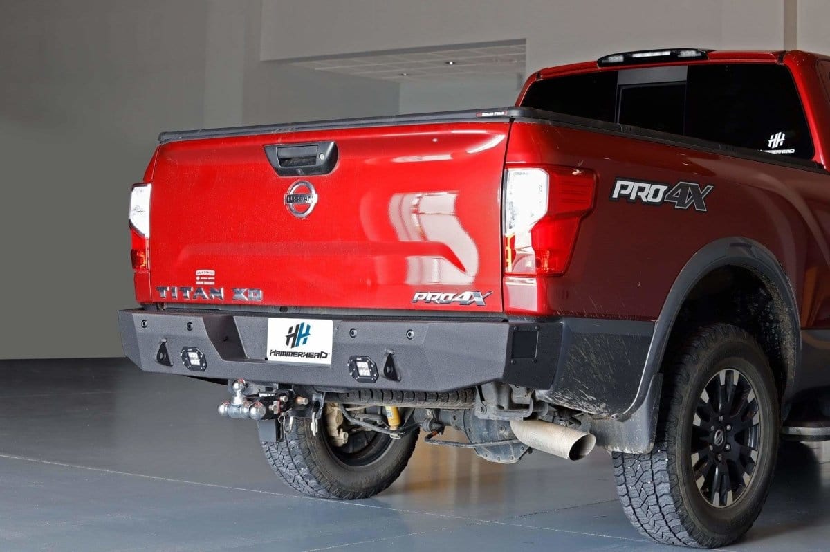 Hammerhead 600 - 56 - 0908 Nissan Titan XD 2016 - 2019 Rear Bumper with Sensors - Rugged Truck Gear