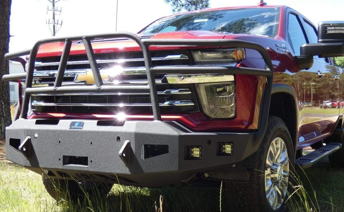 Hammerhead 600 - 56 - 0975 2020 - 2023 Chevy Silverado 2500/3500 Front Winch Bumper with Full Brush Guard - Rugged Truck Gear