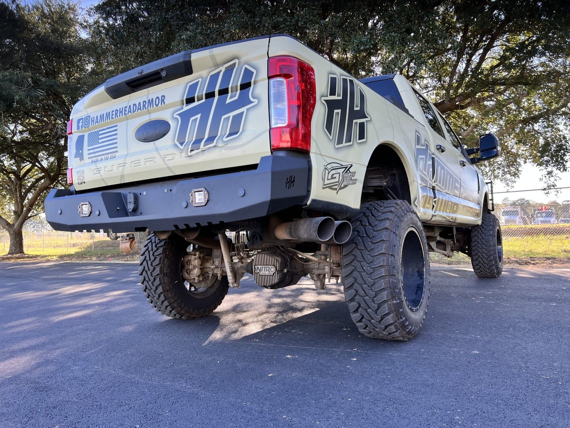 Hammerhead 600 - 56 - 1070 Ford F250/F350 2017 - 2022 Rear Bumper with Sensors - Rugged Truck Gear
