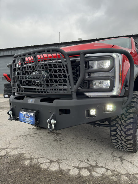 Hammerhead 600 - 56 - 1098 Ford F250/F350/F450/F550 2023 - 2024 Front Winch Bumper with Full Brush Guard - Rugged Truck Gear
