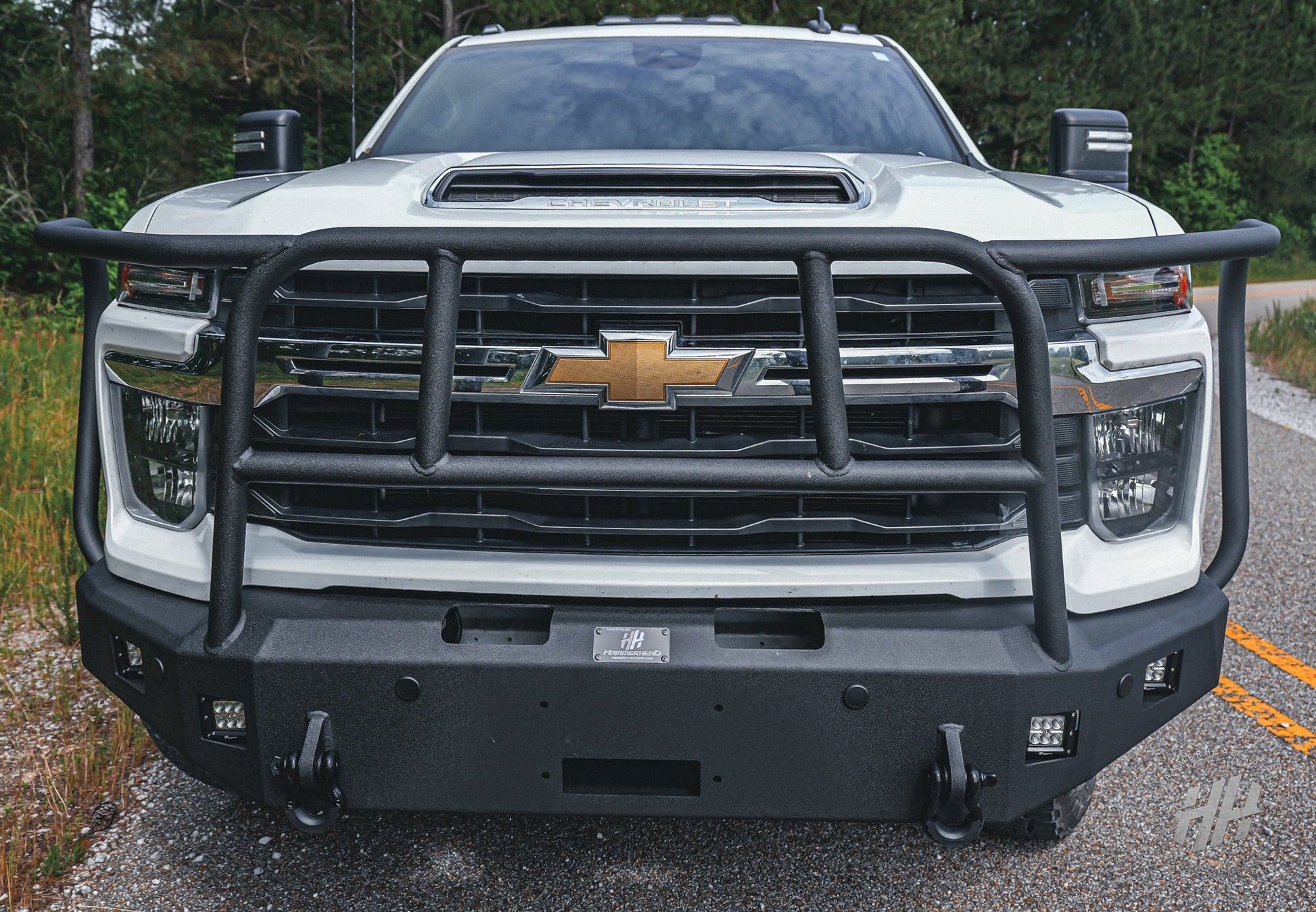 Hammerhead 600 - 56 - 1199 2024–2025 Chevy Silverado 2500/3500 Full Brush Guard Front Winch Bumper - Rugged Truck Gear