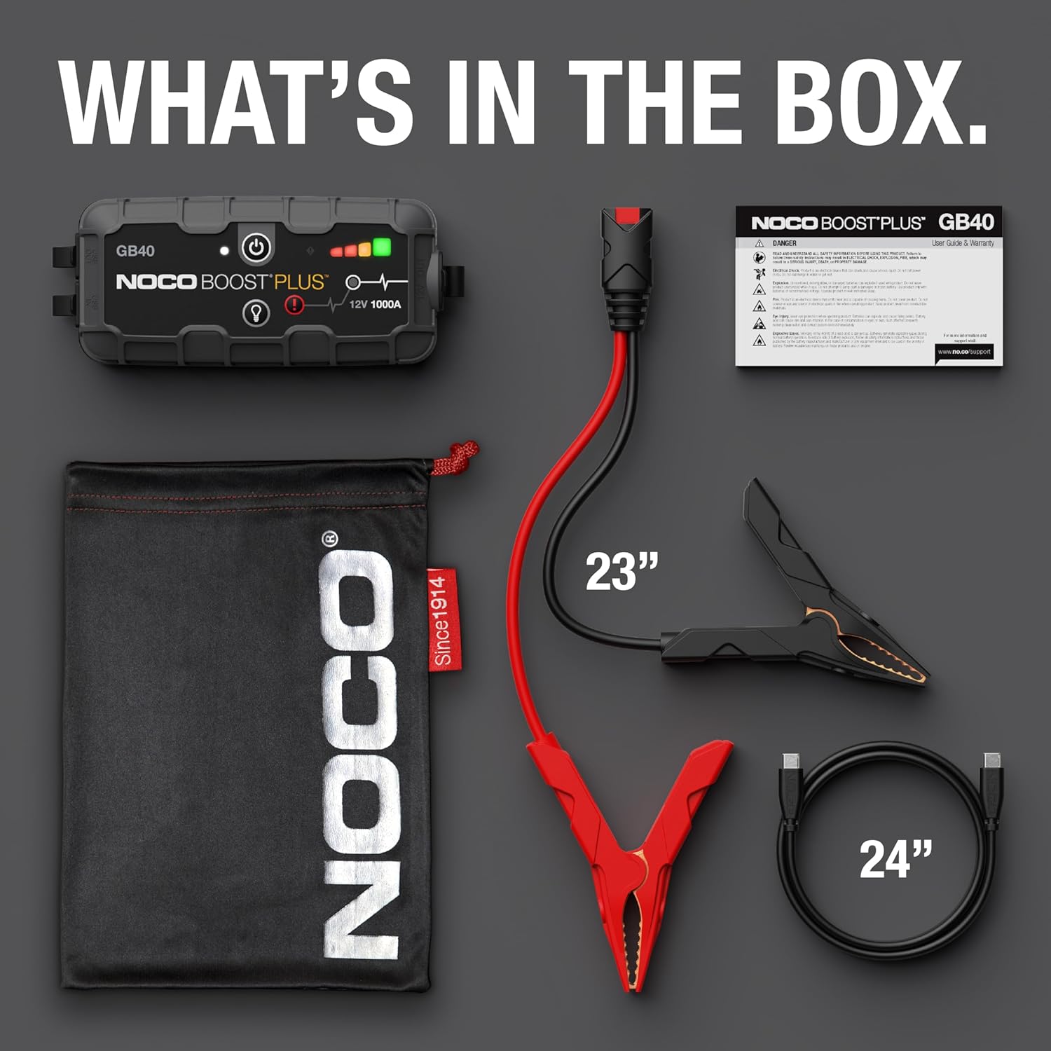 NOCO Boost GB40 Jump Starter Power Bank & Jumper Cables - Rugged Truck Gear