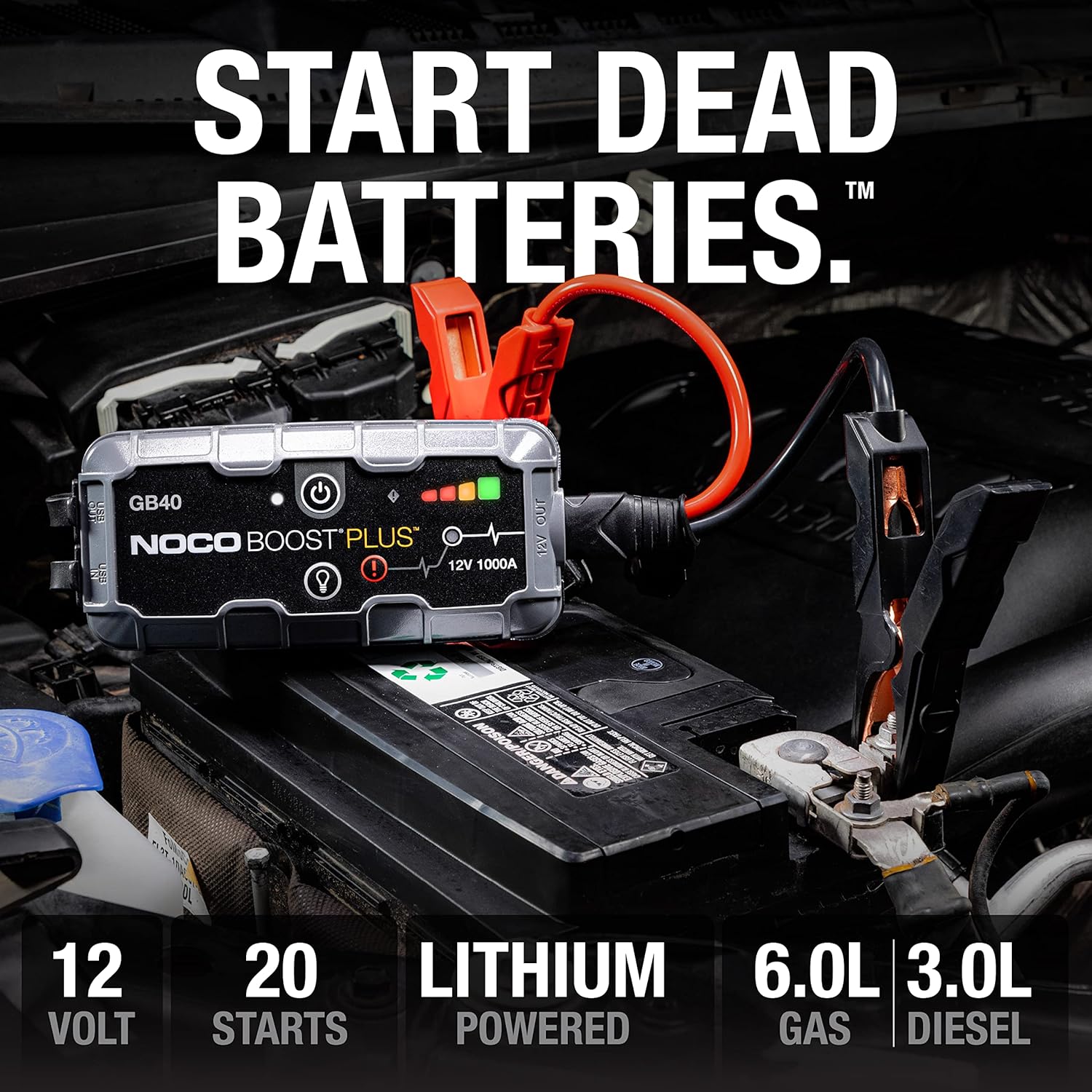 NOCO Boost GB40 Jump Starter Power Bank & Jumper Cables - Rugged Truck Gear