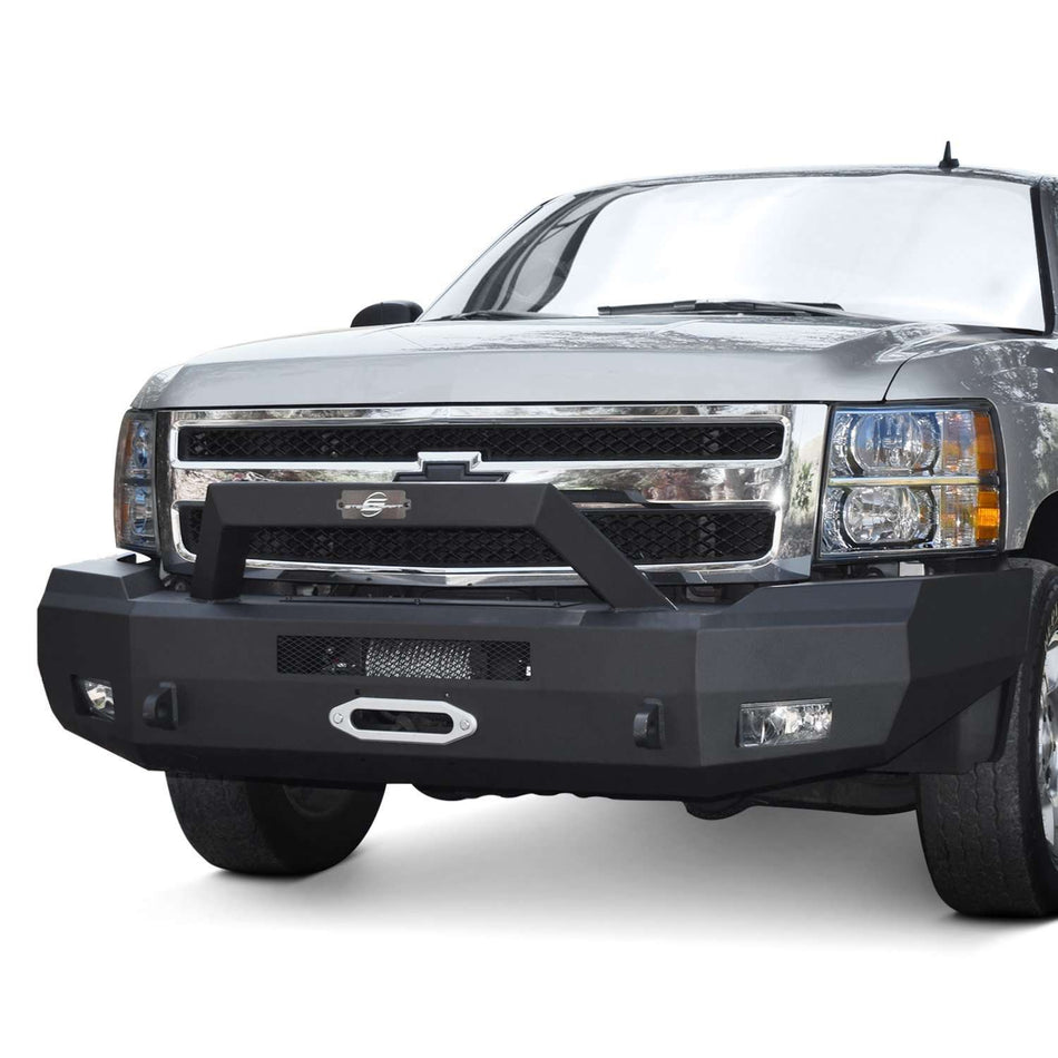 Steelcraft 70 - 10320 2007 - 2013 Chevy Silverado 1500 HD Elevation Bullnose Front Bumper Winch Ready - Rugged Truck Gear
