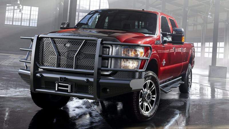 Steelcraft HD11370RW 2011 - 2016 Ford F250/F350/F450/F550 Super Duty HD Bumper Replacements Winch Ready Front Bumper with Receiver - Rugged Truck Gear