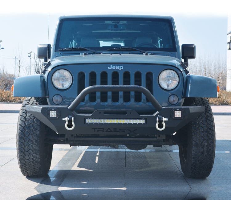 TrailFX J031T 2007 - 2018 Jeep Wrangler JK Mid Width Front Winch Bumper - Rugged Truck Gear