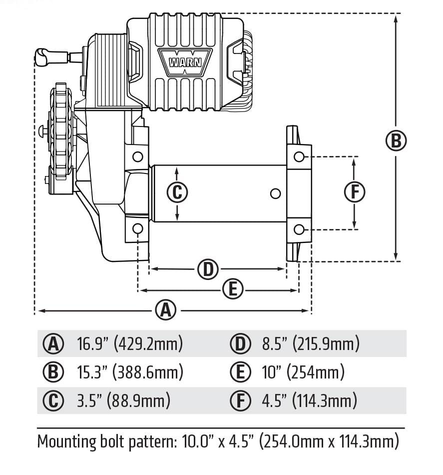WARN 106170 M8274 10k Truck Winch - Rugged Truck Gear