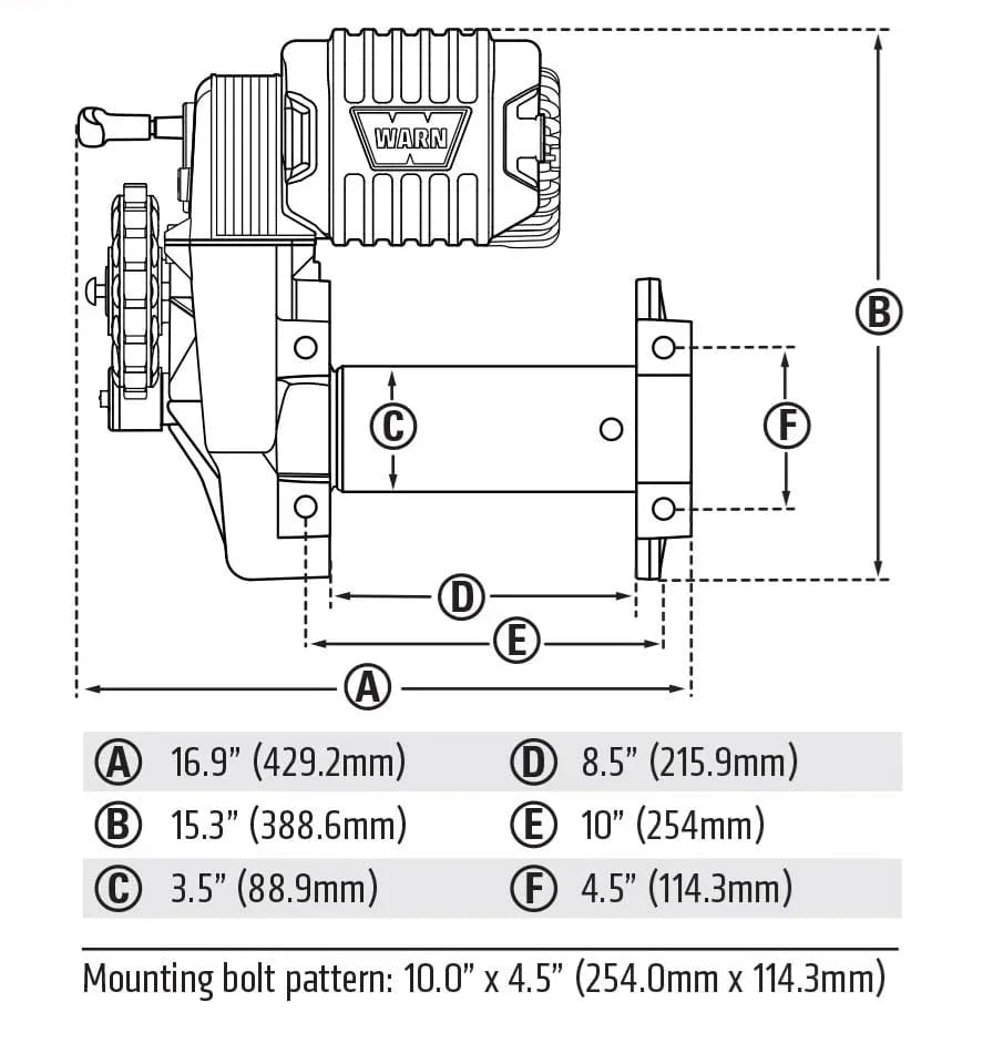 WARN 106175 M8274 - S 10k Synthetic Winch - Rugged Truck Gear