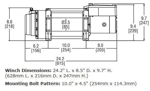 WARN 16.5ti 97740 16.5K Large Size Truck Winch SYNTHETIC - Rugged Truck Gear