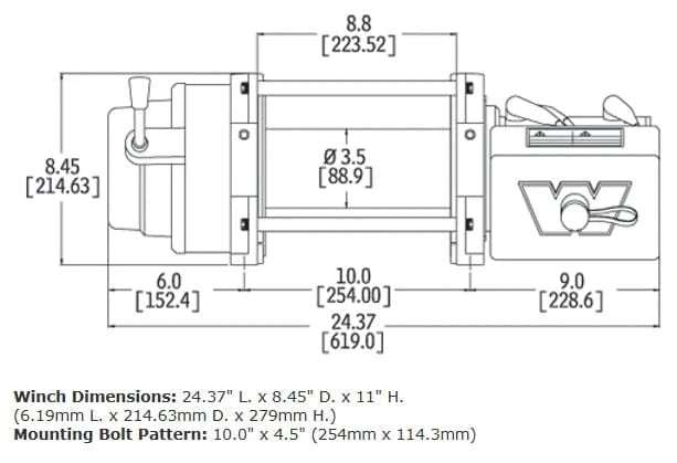 WARN 17801 M12 12V Heavy Weight Winch - Rugged Truck Gear